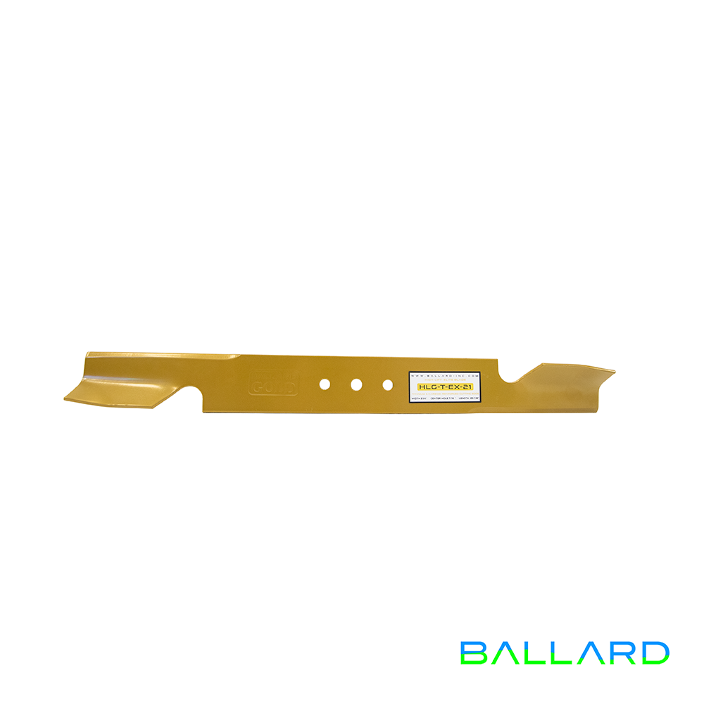 HIGH-RISE Mower Blade:  20 7/8" Long,  2.25" Wide, 7/16" Center Hole (w/ Guide Holes), Thickness- .140" (One Blade System) image number null